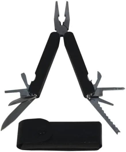 9-in-1 Multitool Plier, Stainless Steel Pocket Tool with Safety Locking System for Outdoor, Camping, Fishing, and Hunting