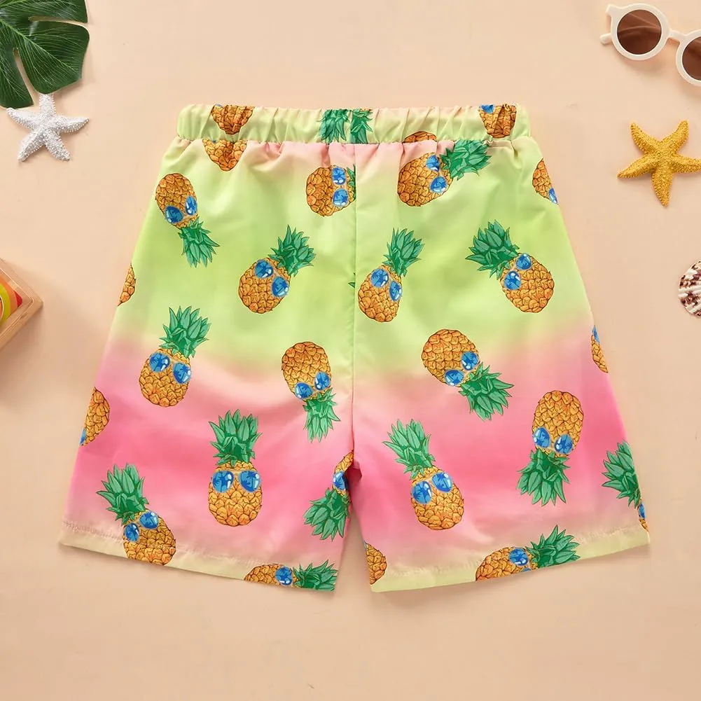 Boys Swim Trunk with Compression Boxer Brief Double Layer Beach Surf Board Shorts Kids Quick Dry Anti Chafe Swimwear