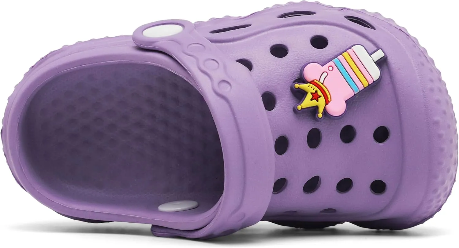ChayChax Kid's Garden Clogs Cute Slides Sandals Toddlers Beach Pool Shower Shoes with Non-Slip Sole