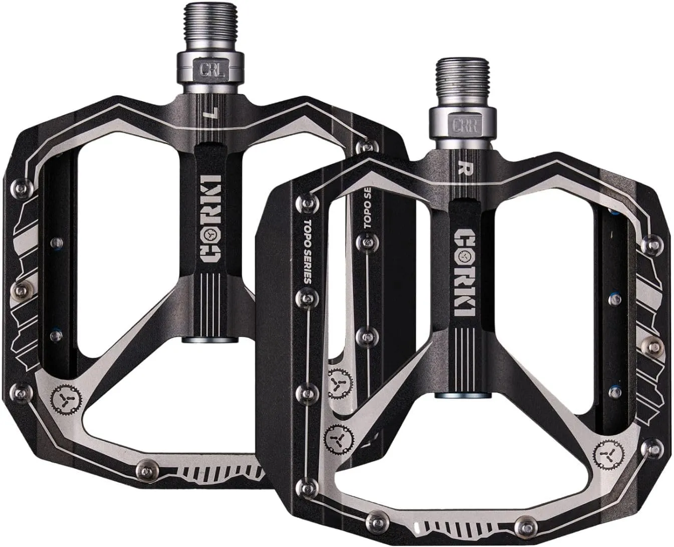 corki Extra Large Mountain Bike Pedals Flat, Aluminum Alloy MTB Pedals, Wide Platform Bicycle Pedals 9/16"(Black Red Purple Green 1-Pair)