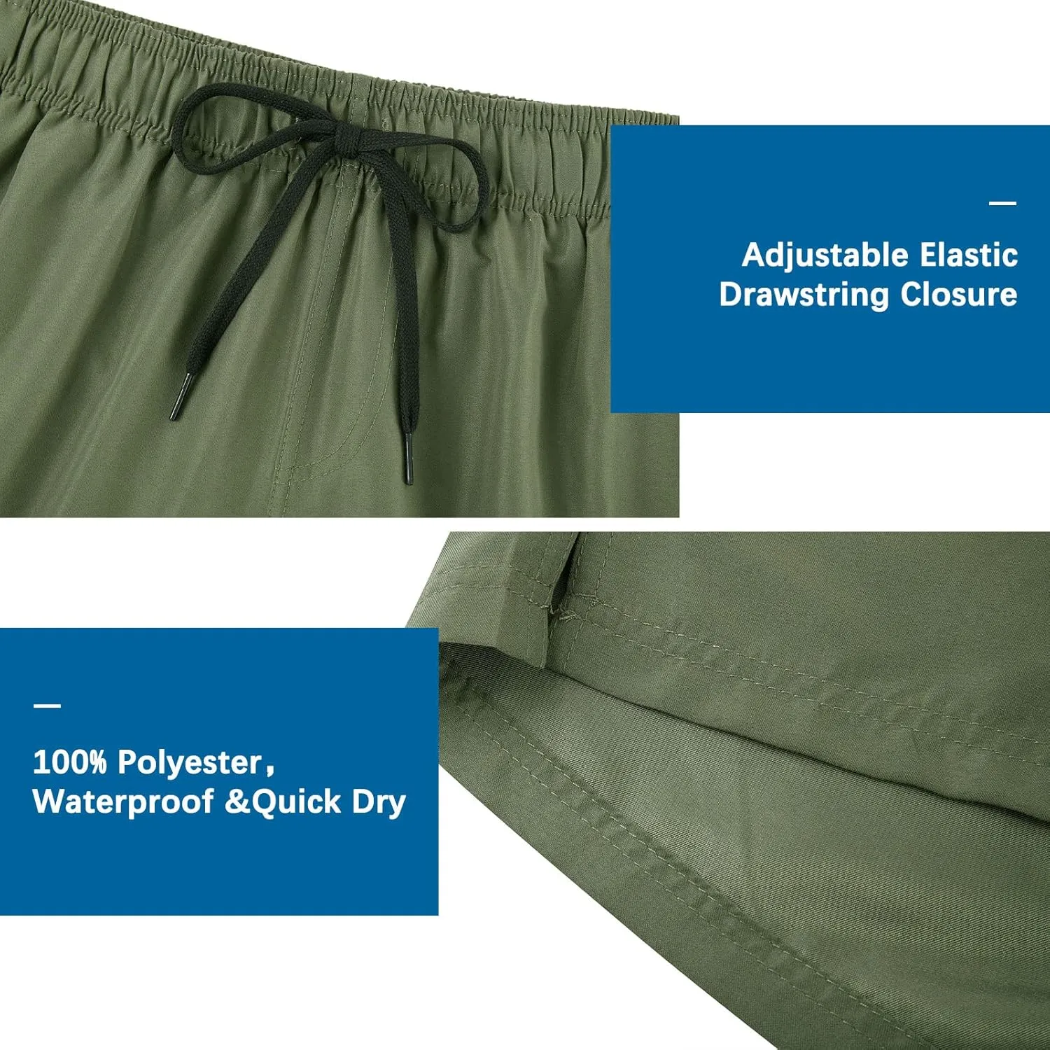 Cozople Mens Swim Trunks Quick Dry Bathing Suit with Compression Liner 5.5" Inseam Anti Chafe Beach Swim Shorts