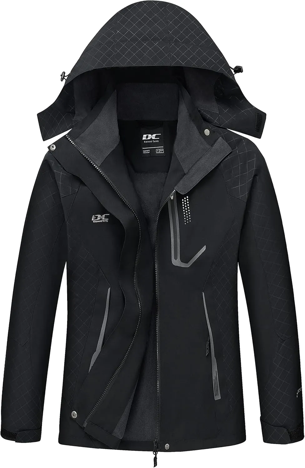 Diamond Candy Women's Waterproof Rain Jacket with Hood Lightweight Outdoors Raincoat