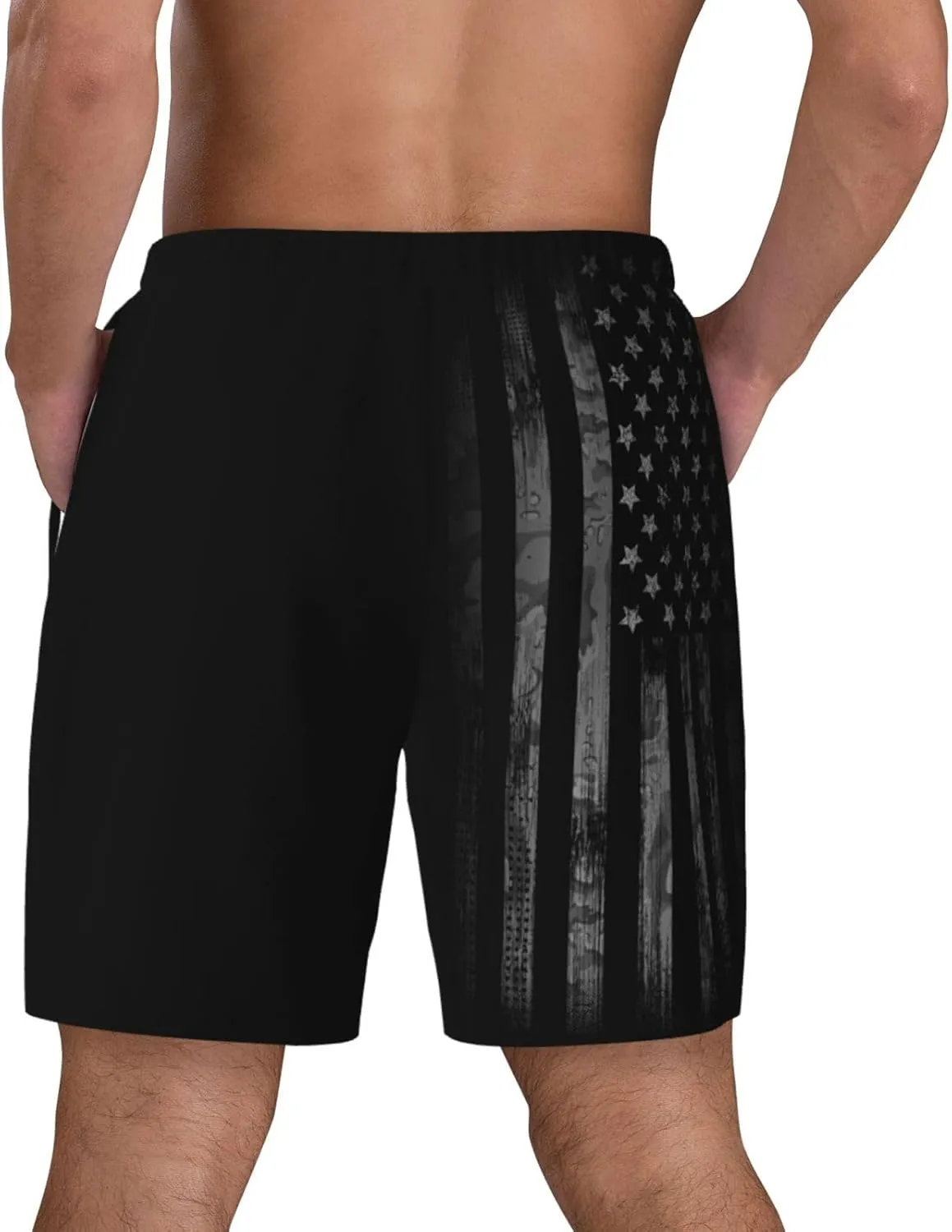 Duck Men's Swim Trunks with Compression Liner 2 in 1 Inseam Quick Dry Beach Shorts 7 inch Swimming Board Shorts