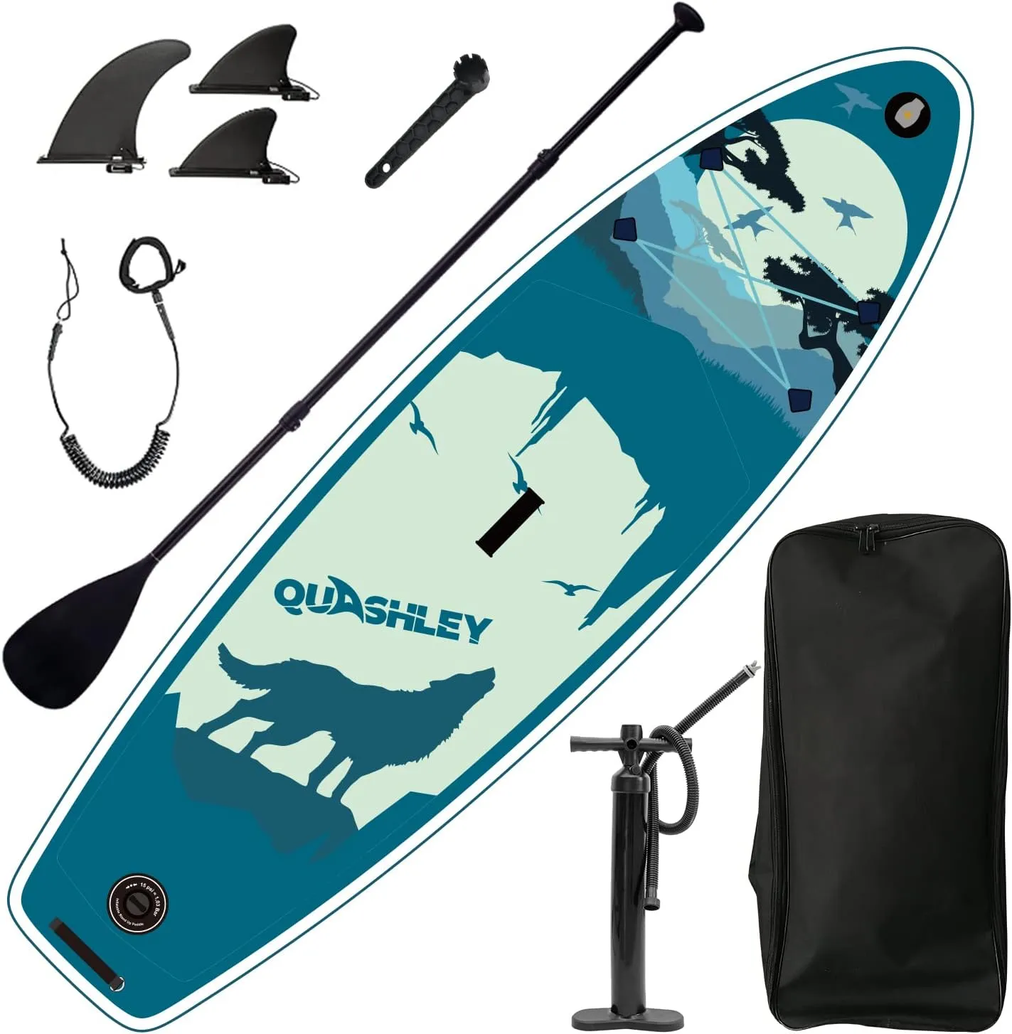 ECHU-Inflatable Stand Up Paddle Boards with Premium SUP Accessories & Backpack, Leash, Paddle, Hand Pump,Non-Slip Comfort Deck for Youth & Adults