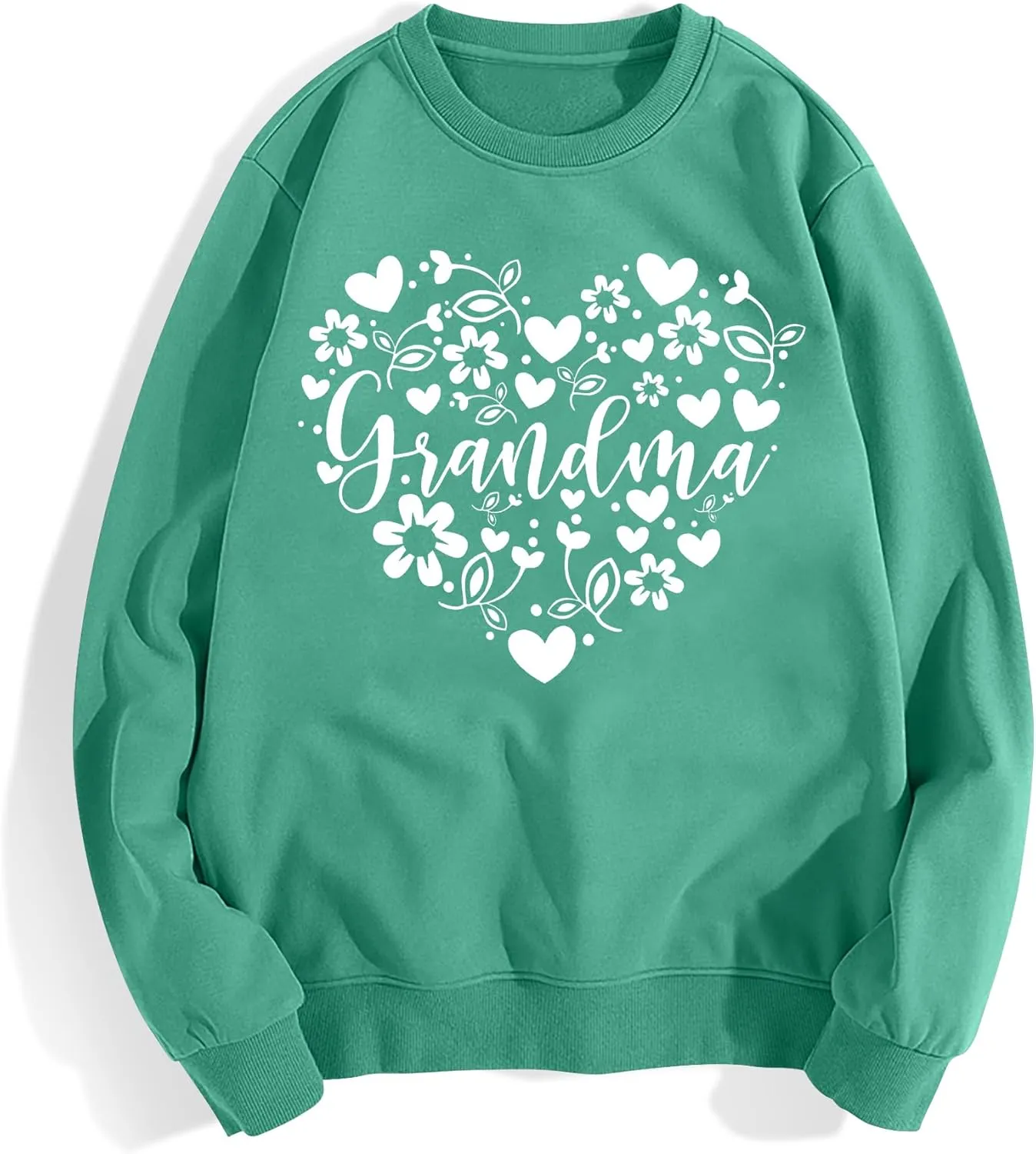 Grandma Sweatshirts for Women: Grandma Floral Heart Shirts Long Sleeve Grandmother Gifts Crewneck Pullover Tops