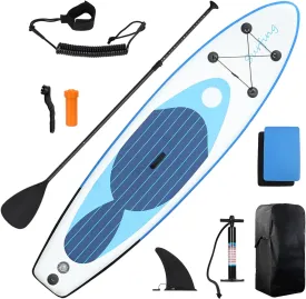 Inflatable Stand Up Paddle Boards Single Layer PVC Paddle Board with Complete Accessories Non-Slip Comfort Paddle Board for Adults & Youth