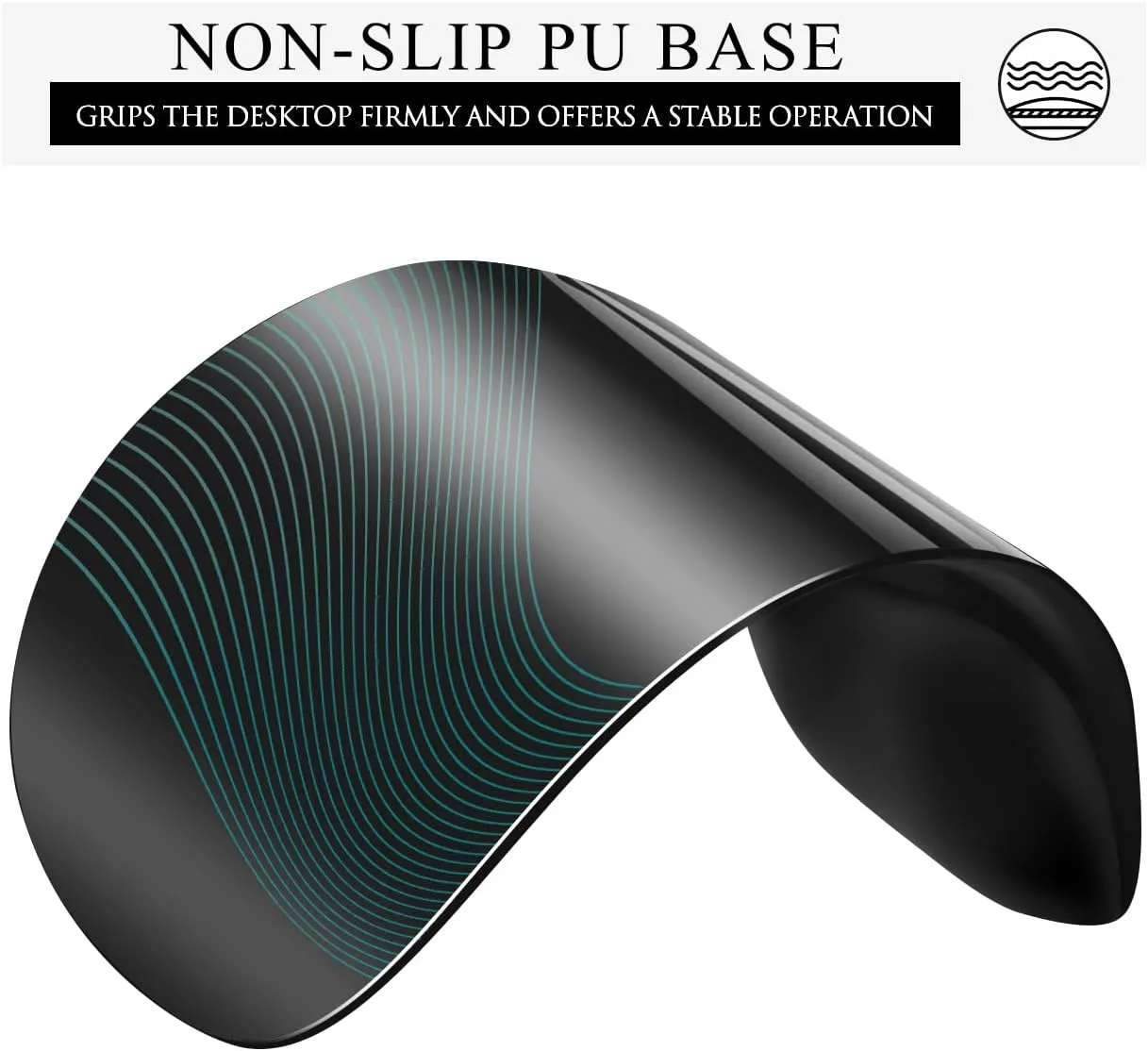 JIKIOU Mouse Pad, 2 Pack Ergonomic Mouse Pads with Comfortable Gel Wrist Rest Support and Lycra Cloth, Non-Slip PU Base for Easy Typing Pain Relief Durable and Easy to Clean Small Black
