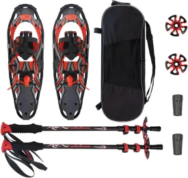 Light Weight Snowshoes 9 Set, Light Weight Snowshoes with 30 Inches Aluminum Weight Bearing 120kg 76 * 24cm, Rolling Terrain Snowshoes for Women Men Youth