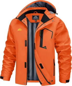 MAGCOMSEN Men's Lightweight Windbreaker Rain Jacket Raincoat with Detachable Hood for Hiking Fishing Activewear