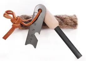 Maple Ferro Rod, Survival Tool, Waterproof Steel Striker, Tinder Rope, Magnesium Firestarter