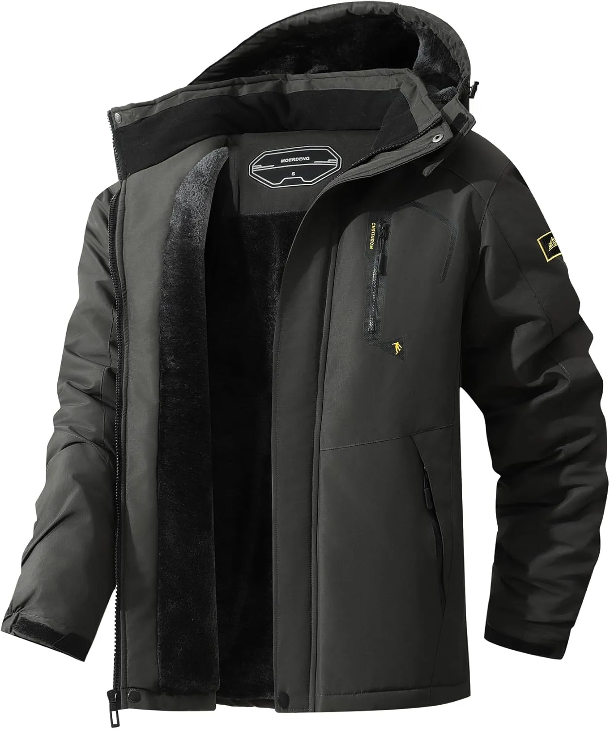 Men's Ski Jacket Warm Winter Snow Coat Waterproof Mountain Windbreaker Snowboarding Jacket Hooded for Hiking Traval