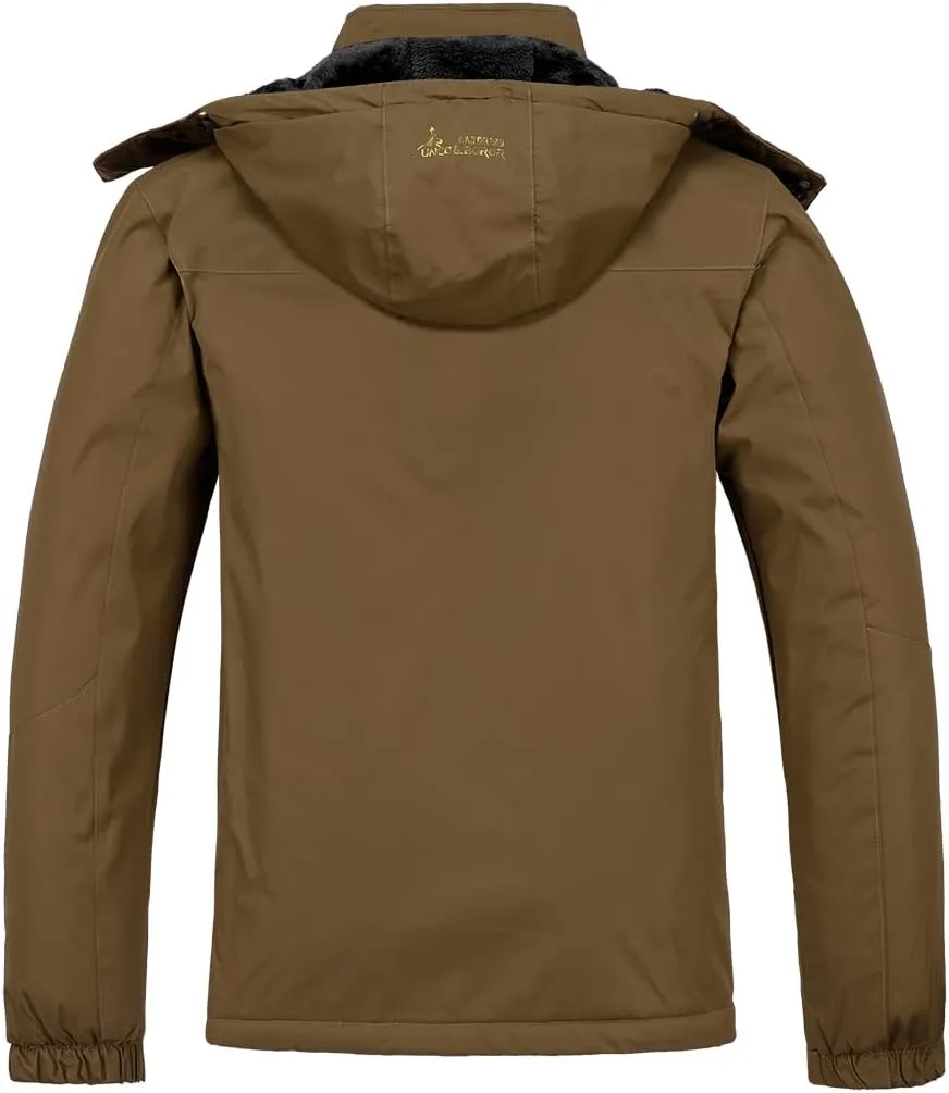 Men's Ski Jacket Warm Winter Snow Coat Waterproof Mountain Windbreaker Snowboarding Jacket Hooded for Hiking Traval