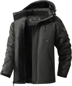 Men's Ski Jacket Warm Winter Snow Coat Waterproof Mountain Windbreaker Snowboarding Jacket Hooded for Hiking Traval