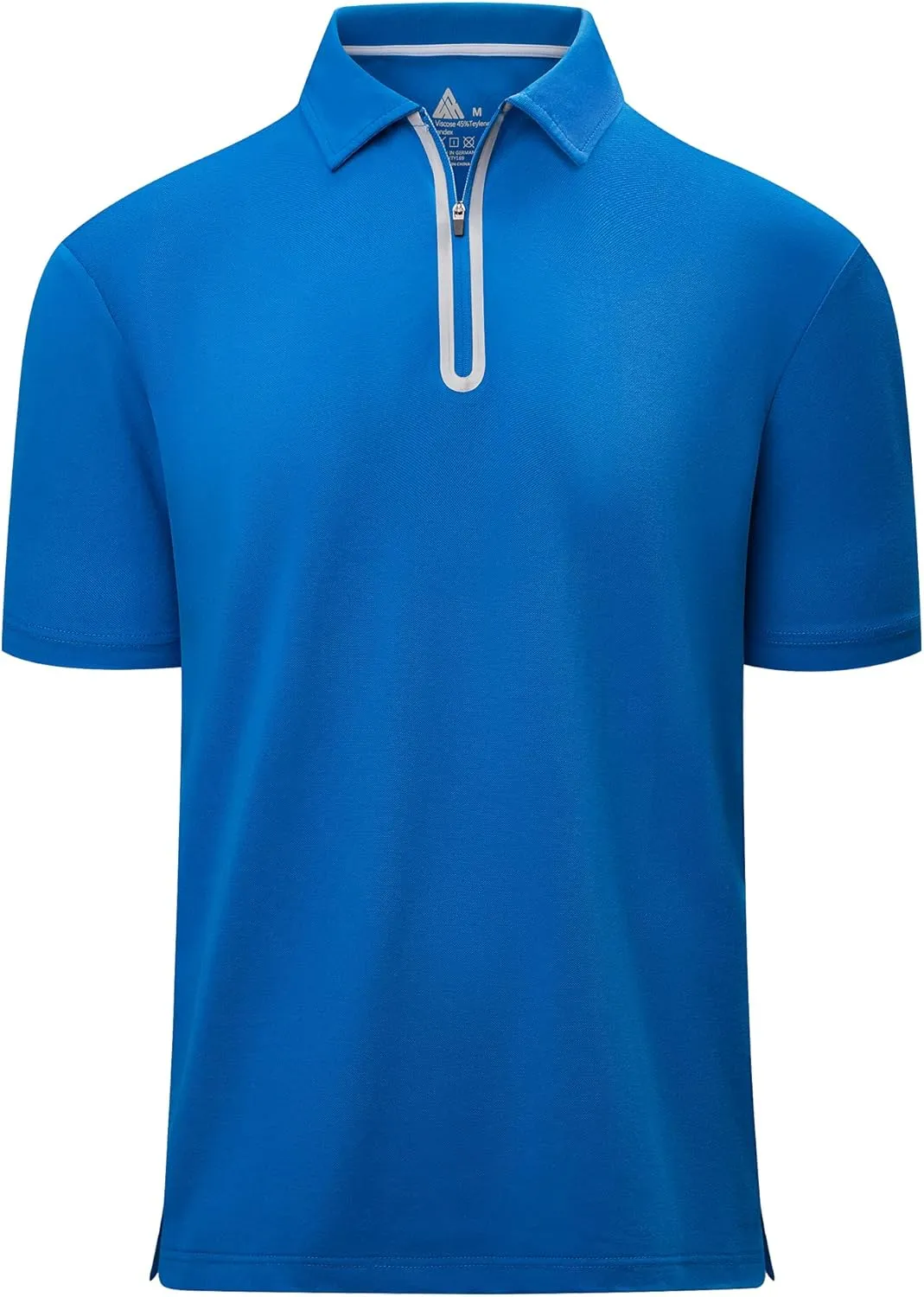 Men's Zipper Polo Shirt Short Sleeve Moisture Wicking Casual Golf Polo Shirt Quarter Zip Tops