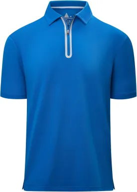 Men's Zipper Polo Shirt Short Sleeve Moisture Wicking Casual Golf Polo Shirt Quarter Zip Tops