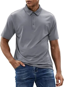 MIER Men's Golf Polo Shirt Short Sleeve Sun Protection Outdoor Sport Shirts Quick Dry