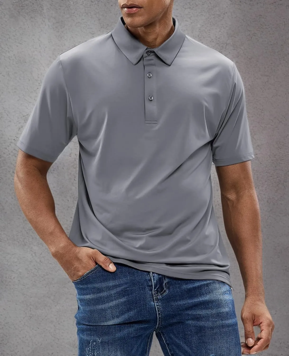 MIER Men's Golf Polo Shirt Short Sleeve Sun Protection Outdoor Sport Shirts Quick Dry