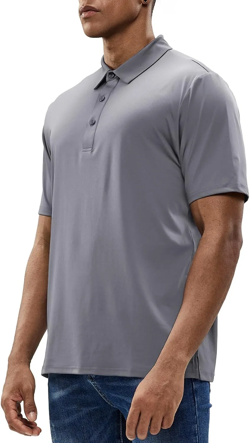 MIER Men's Golf Polo Shirt Short Sleeve Sun Protection Outdoor Sport Shirts Quick Dry
