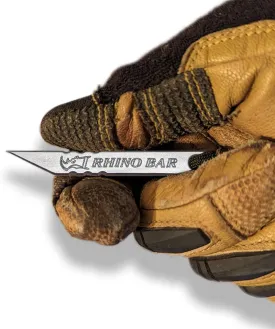 Milspin Rhino Bar EDC Stainless Steel Mini Pry Bar Multi tool Keychain with Screw Driver, Box Opener and Minimalist Tool Features, Made in The USA