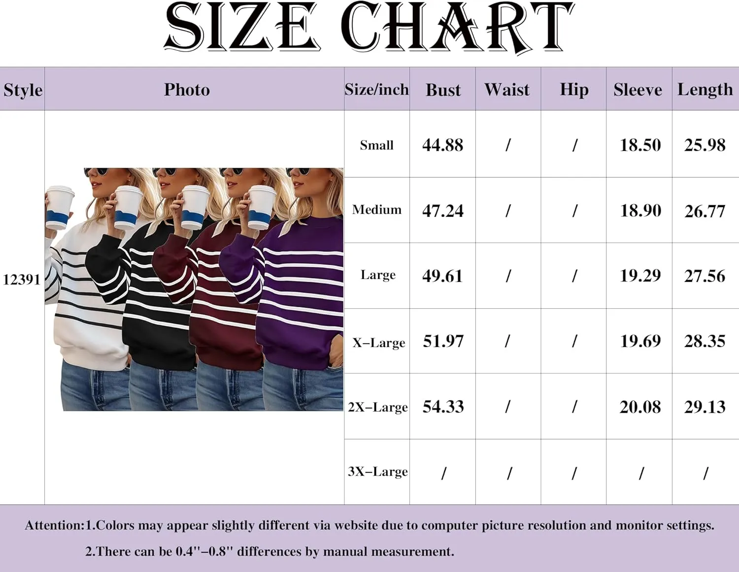 MsavigVice Women's Striped Sweatshirts with Pockets Color Block Long Sleeves Crew Neck Pullover Casual Loose Stylish Tops