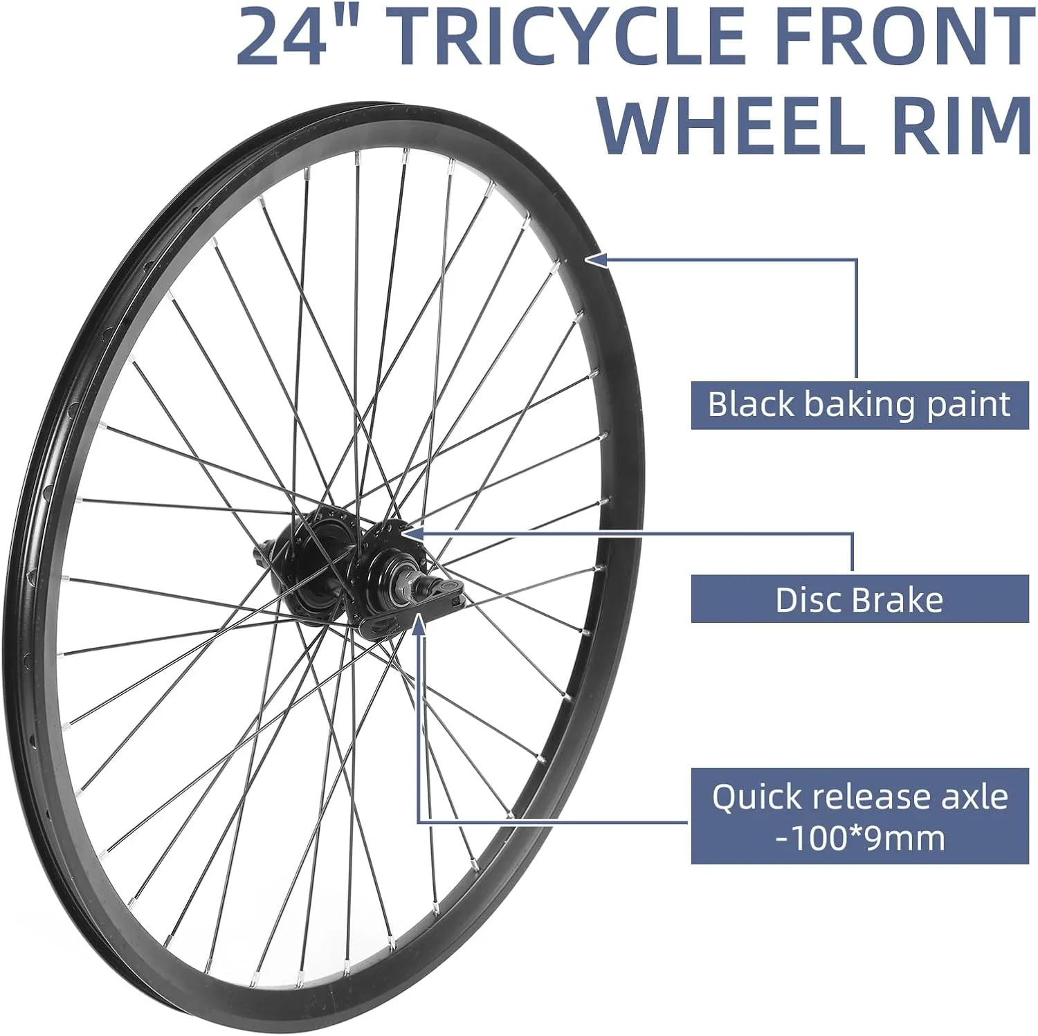 MTB Wheel 24"/26" Bike Wheelset, Bicycle Rim, Front Wheel-Quick Release Disc Brake, Rear Wheel-Bolt-on Axle, 36 Spoke, Compatible 6-9 Speed Cassette, Aluminum Alloy