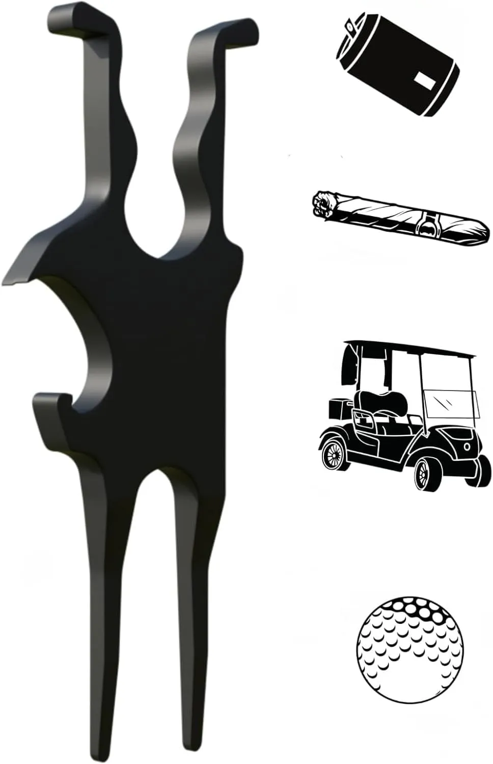 NEW 3-in-1 Golf Multi-Tool  Magnetic Holder for Golf Cart, Magnetic Golf Cart Holder with Clamp, Ball Marker & Beverage Opener Multi-Tool, Zinc-Aluminum Alloy(1pcs)