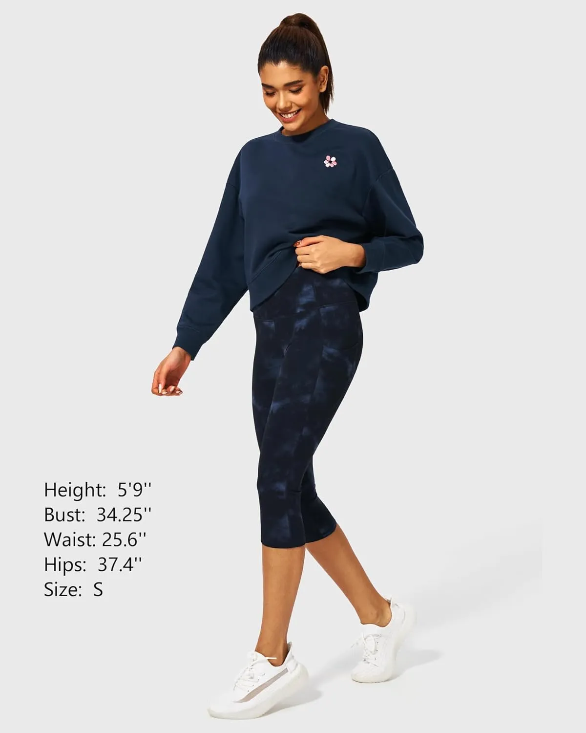 Stelle Cropped Sweatshirt for Women Crewneck Pullover Tops Oversized Long Sleeve Lightweight Casual Cotton Sweat Shirts