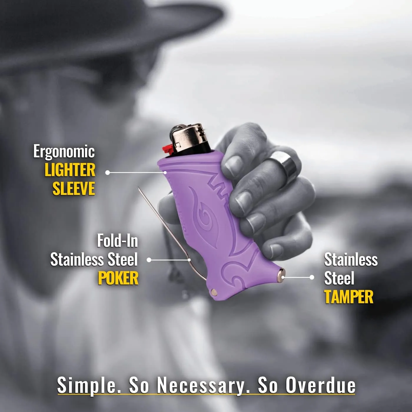 Toker Poker - Bic Lighter Case Multi Tool 2.0 - Yellow, All Inclusive Tool for Camping and Other