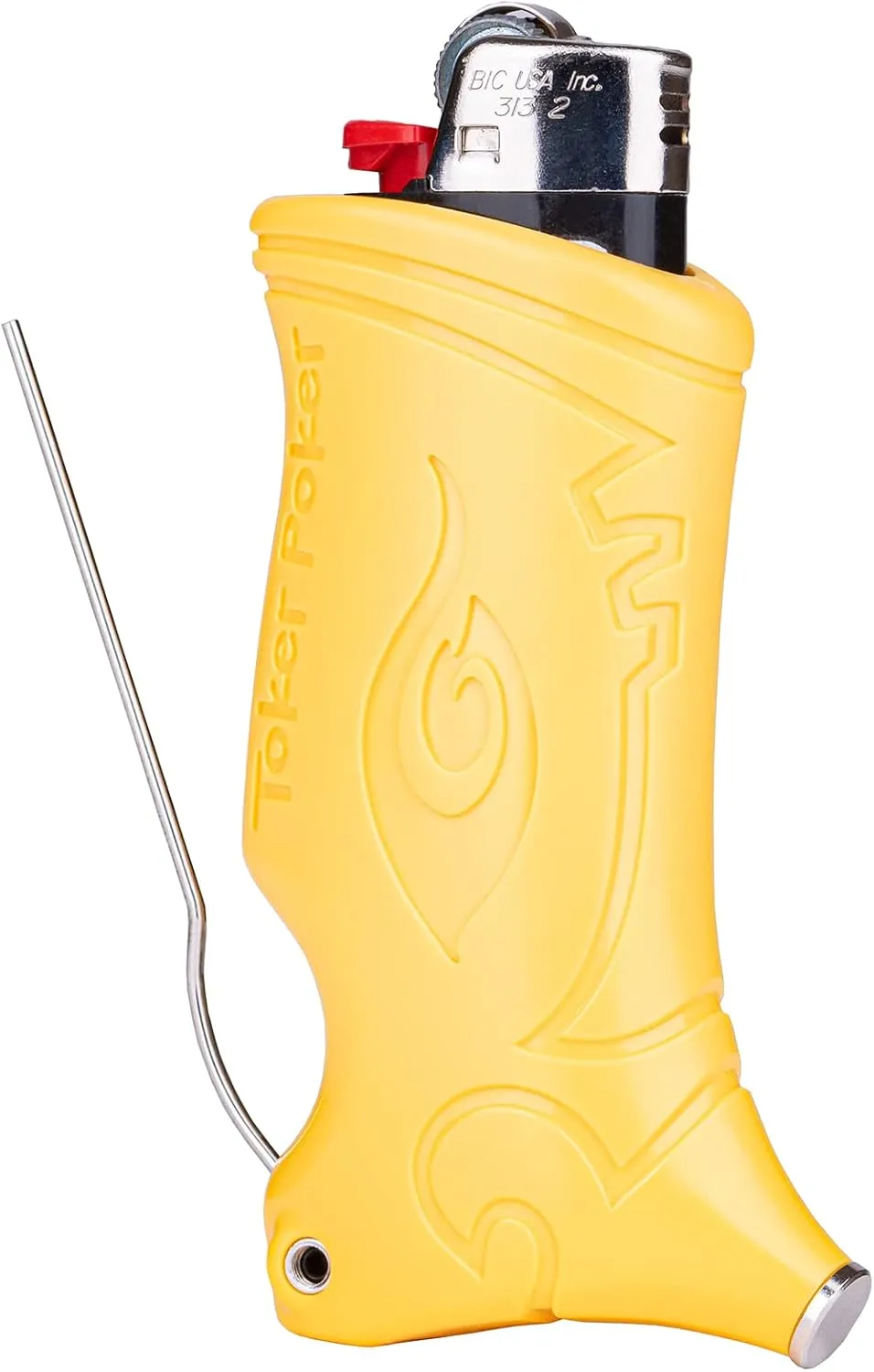 Toker Poker - Bic Lighter Case Multi Tool 2.0 - Yellow, All Inclusive Tool for Camping and Other