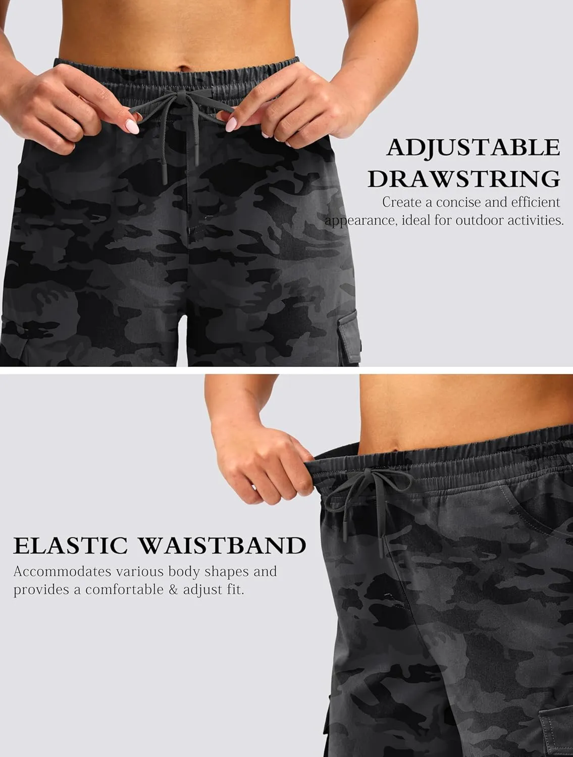 Viodia 15" Long Shorts for Women Hiking Cargo Bermuda Shorts Lightweight Knee Length Capris for Summer Travel Fishing