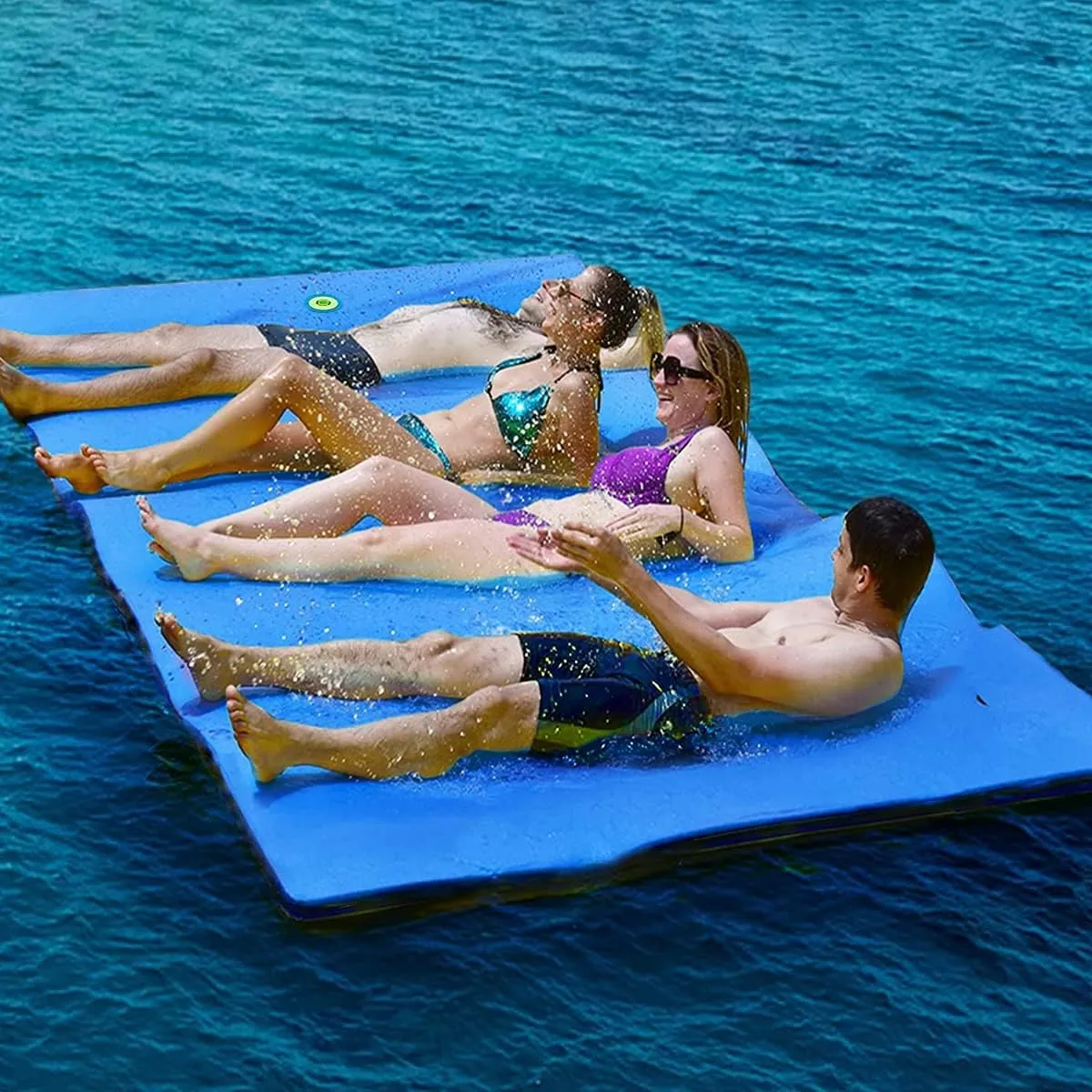 VOS Tahoe Premium Ultra Oversized Floating Water Mat, Foam Water Floating Pad, Lily Pad - Perfect for Lake, Pool, Beach, Sports & Water Activities, Suitable for Multiple Users (Seafoam)