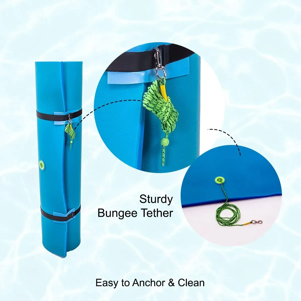 VOS Tahoe Premium Ultra Oversized Floating Water Mat, Foam Water Floating Pad, Lily Pad - Perfect for Lake, Pool, Beach, Sports & Water Activities, Suitable for Multiple Users (Seafoam)