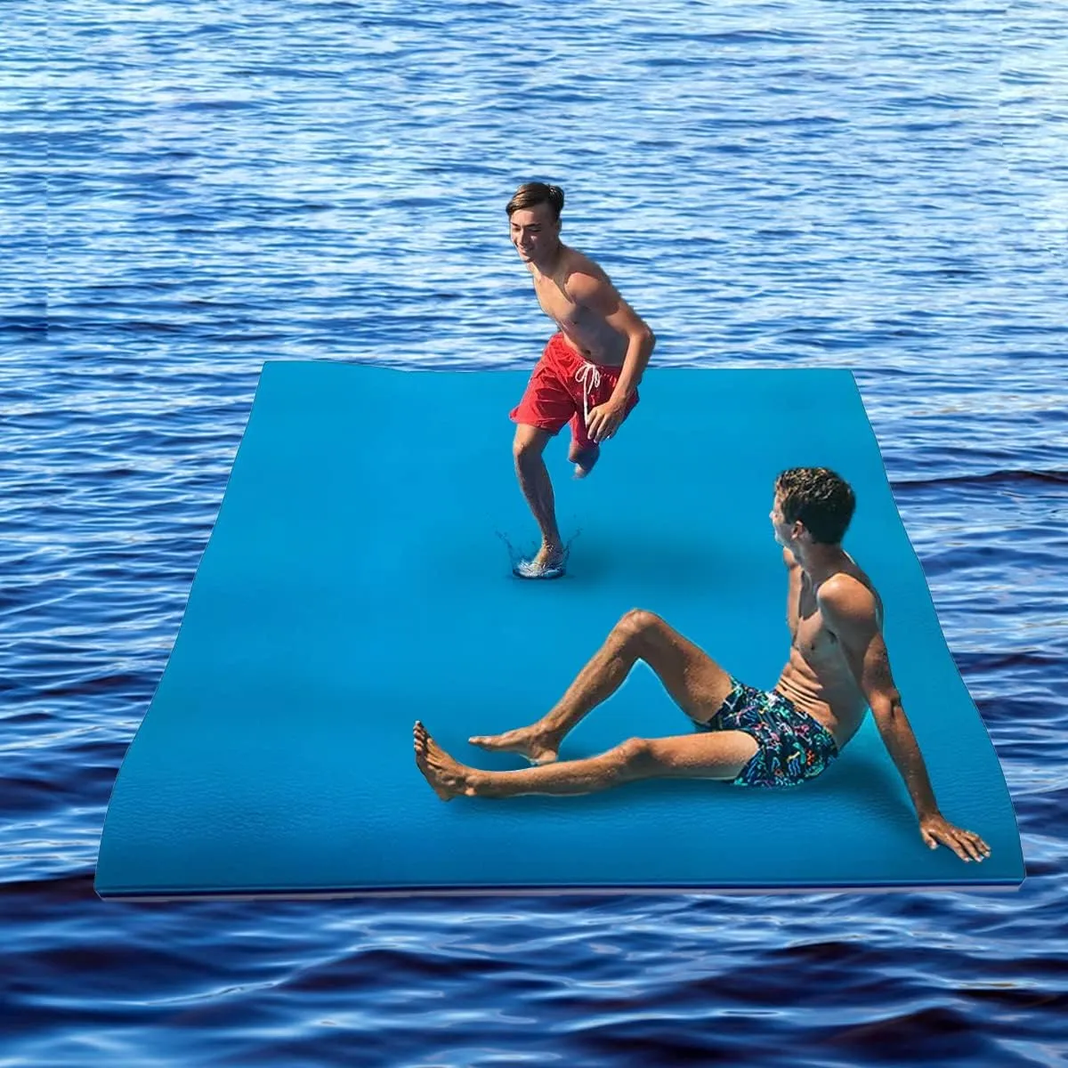 VOS Tahoe Premium Ultra Oversized Floating Water Mat, Foam Water Floating Pad, Lily Pad - Perfect for Lake, Pool, Beach, Sports & Water Activities, Suitable for Multiple Users (Seafoam)