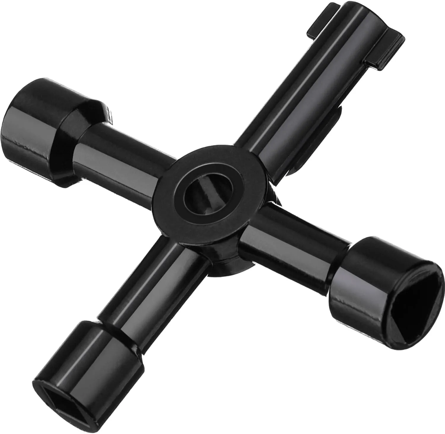WILLBOND 4-Way Multi-Functional Utilities Key Stopcock Key for Electric Water Gas Meter Box Cupboard Cabinet Opening (Black)