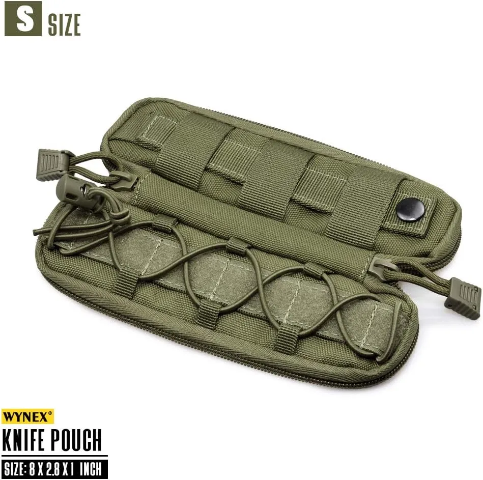 WYNEX Tactical Small Molle Pouch Nylon Knife Sheath Flashlight Holder Multi Tool Pouch Mini Ifak for Belt Epipens Carrying Case Molle Attachment Gear