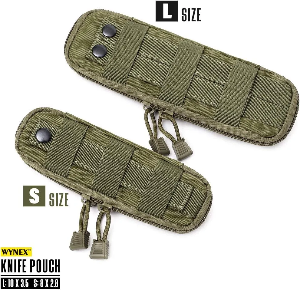 WYNEX Tactical Small Molle Pouch Nylon Knife Sheath Flashlight Holder Multi Tool Pouch Mini Ifak for Belt Epipens Carrying Case Molle Attachment Gear
