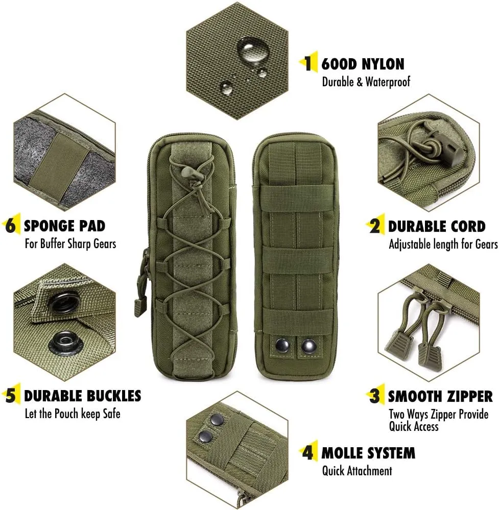 WYNEX Tactical Small Molle Pouch Nylon Knife Sheath Flashlight Holder Multi Tool Pouch Mini Ifak for Belt Epipens Carrying Case Molle Attachment Gear