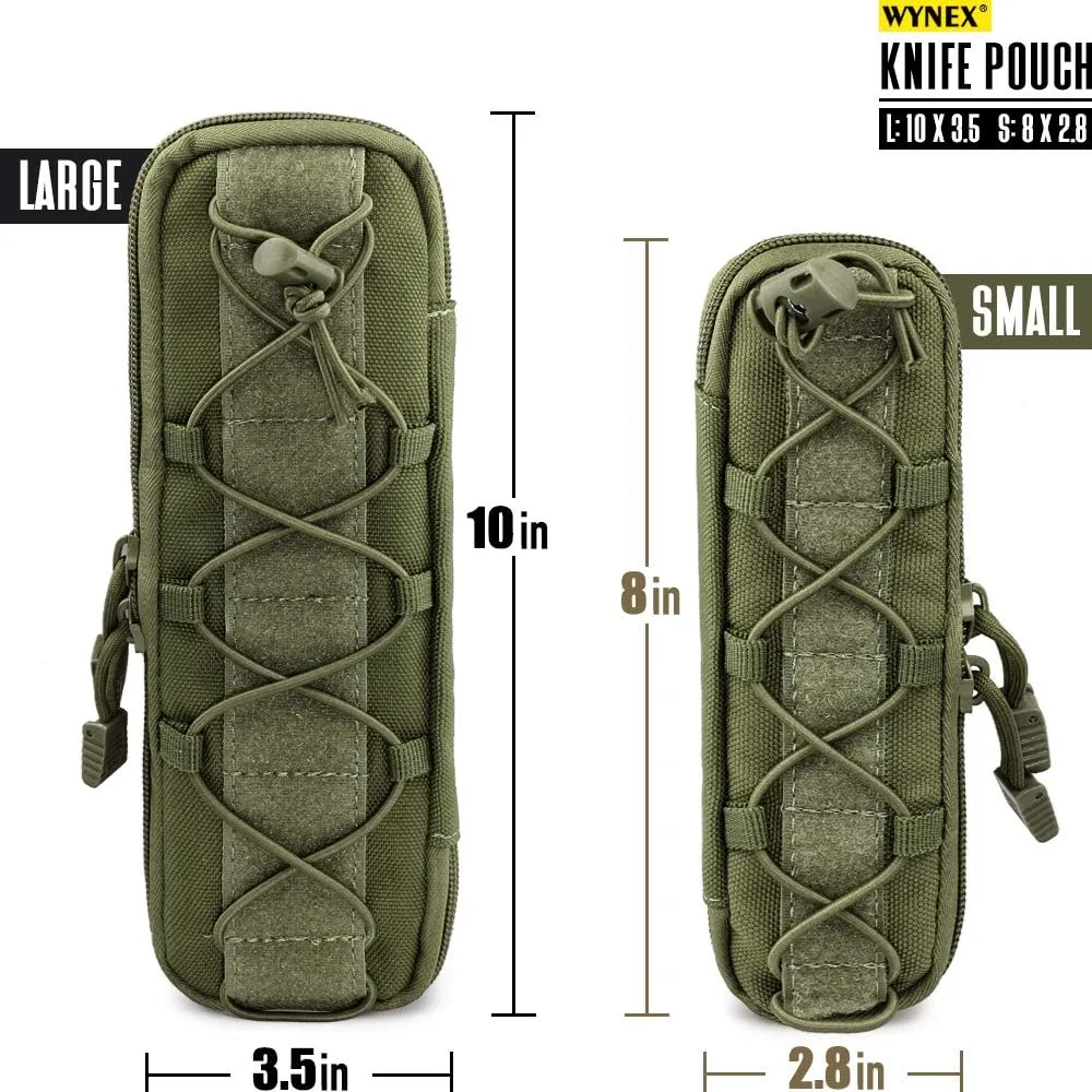 WYNEX Tactical Small Molle Pouch Nylon Knife Sheath Flashlight Holder Multi Tool Pouch Mini Ifak for Belt Epipens Carrying Case Molle Attachment Gear